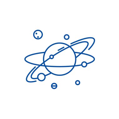 Güneş hat simgesi kavramı. Güneş düz vektör simgesi, işaret, anahat illüstrasyon.