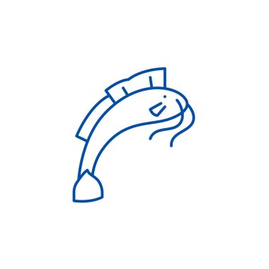 Som satırı simgesi kavramı. Som düz vektör simgesi, işaret, anahat illüstrasyon.