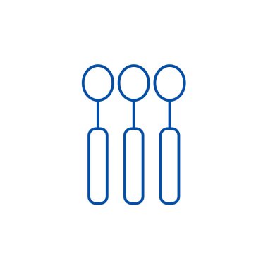 Kaşık satırı simgesi kavramı. Kaşık düz vektör simgesi, işaret, anahat illüstrasyon.