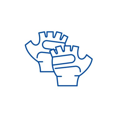 Spor eldiven satırı simgesi kavramı. Spor eldiven düz vektör simgesi, işaret, anahat illüstrasyon.