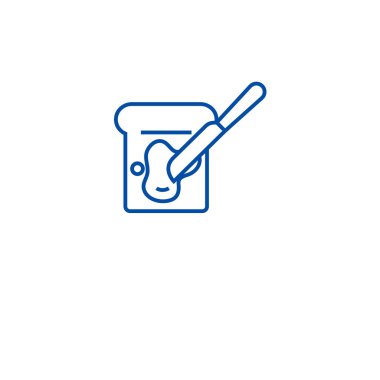 Tereyağı satırı simgesi kavramı yayıldı. Yayılmış tereyağı düz vektör simgesi, işaret, anahat illüstrasyon.