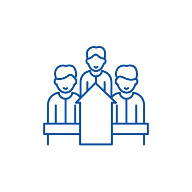 Personel motivasyon satırı simgesi kavramı. Personel motivasyon düz vektör simgesi, işaret, anahat illüstrasyon.