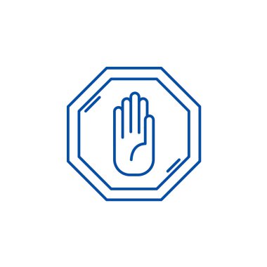 Satırı simgesi kavramı durdurmak. Dur düz vektör simgesi, işaret, anahat illüstrasyon.