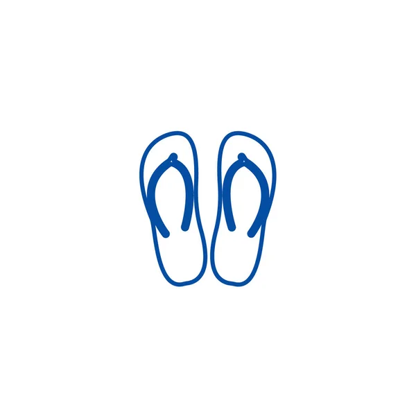 Zapatillas concepto de icono de línea. Zapatillas vector plano símbolo, signo, esbozo ilustración . — Vector de stock