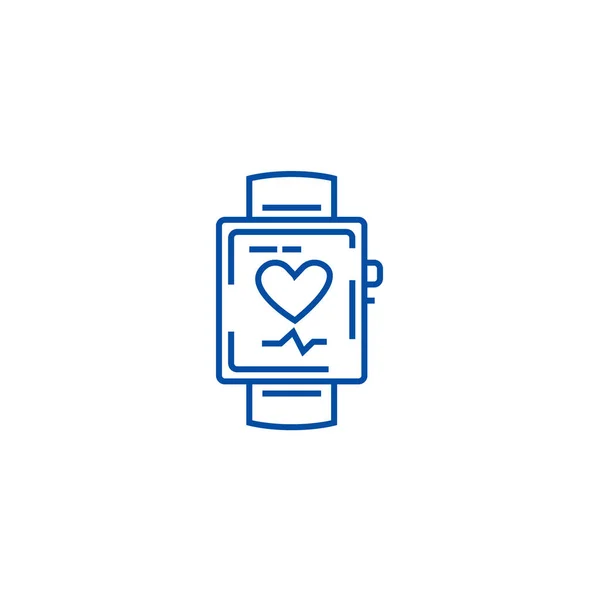 Smart Watch Line Icon-Konzept. Smart Watch flache Vektor-Symbol, Zeichen, Umriss Illustration. — Stockvektor