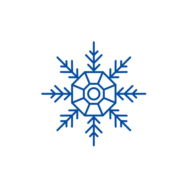 Icono de línea de decoración de copo de nieve concepto. Copo de nieve decoración vector plano símbolo, signo, esquema ilustración . — Vector de stock