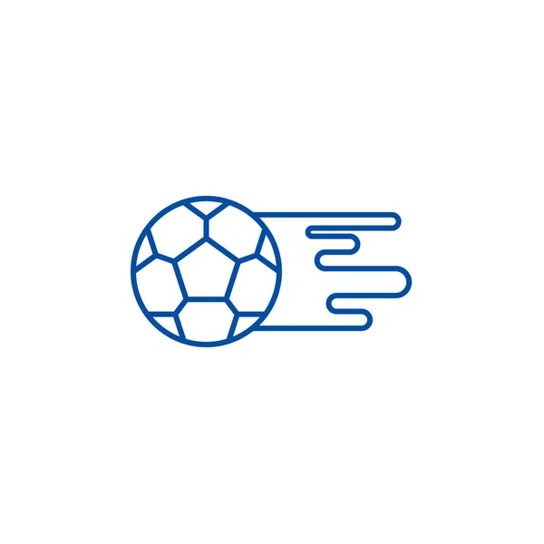 Voetbal bal lijn pictogram concept. Voetbal bal platte vector symbool, teken, overzicht illustratie. — Stockvector