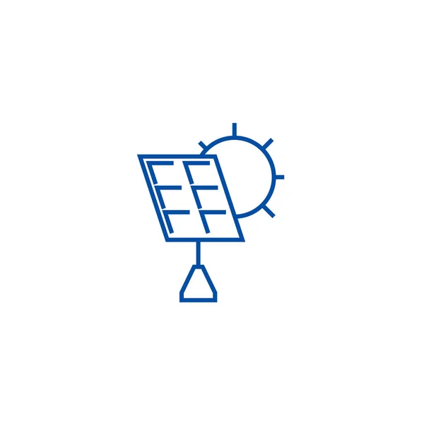 Solární baterie ikona vyvázání. Solární baterie plochá vektor symbol, znamení, obrys obrázku. — Stockový vektor