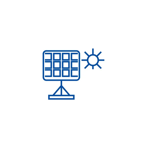 Solární panel ikonu vyvázání. Solární panel plochý vektor symbol, znamení, obrys obrázku. — Stockový vektor