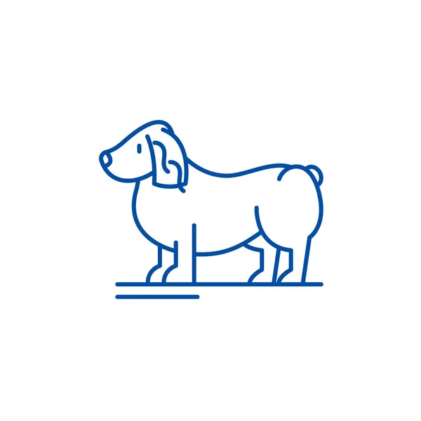 Concepto de icono de línea Spaniel. Spaniel símbolo de vector plano, signo, esbozo ilustración . — Vector de stock