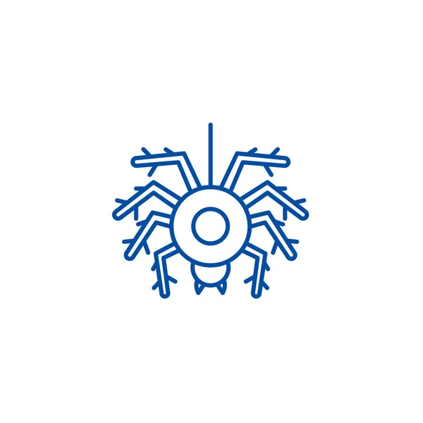Örümcek satırı simgesi kavramı. Örümcek düz vektör simgesi, işaret, anahat illüstrasyon. — Stok Vektör