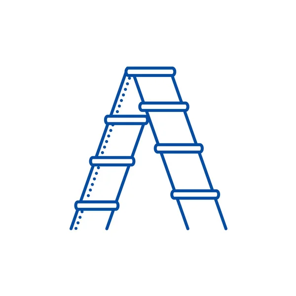 Escaleras, concepto de icono de la línea de jardín. Escaleras, símbolo de vector plano de jardín, signo, esquema ilustración . — Vector de stock