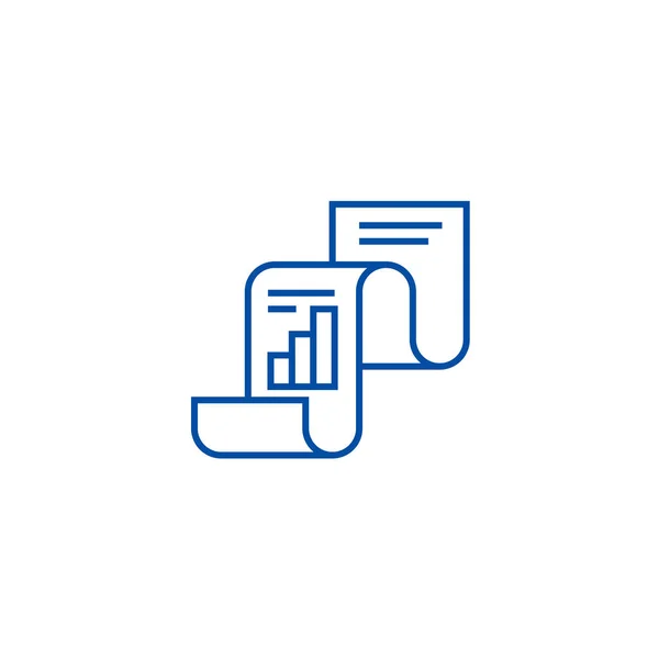 Informe estadístico, concepto de icono de línea estadística. Informe estadístico, símbolo vectorial plano estadístico, signo, esquema ilustrativo . — Vector de stock