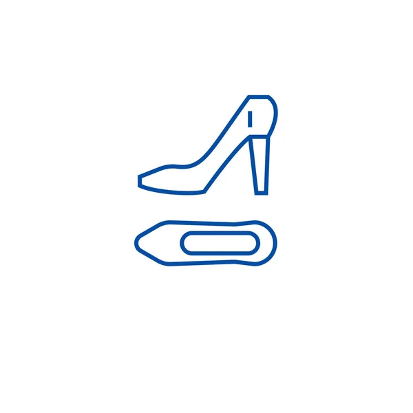 Stilettos line icon concept. Stilettos flat  vector symbol, sign, outline illustration. — Stock Vector