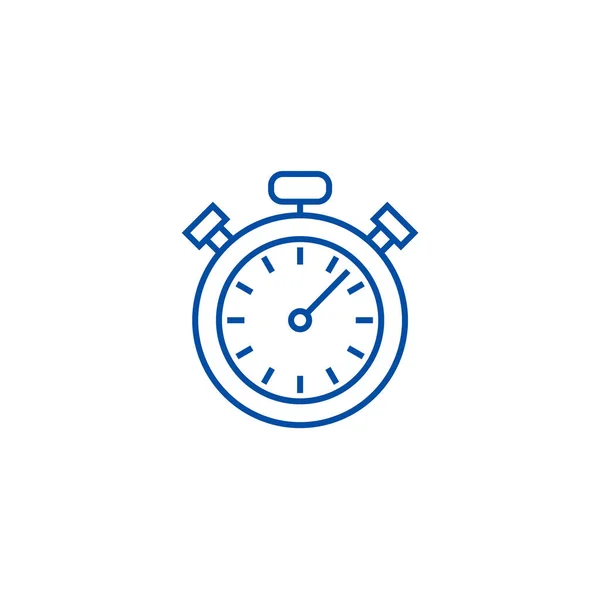 Stopwatch, timer lijn pictogram concept. Overzicht illustratie, stopwatch, timer platte vector symbool, teken. — Stockvector