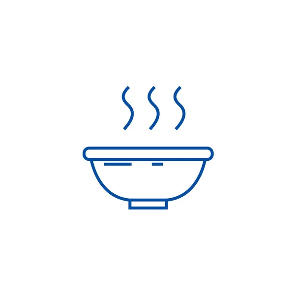 Soup bowl line icon concept. Soup bowl flat vector symbol, sign, outline illustration. — Stock Illustration Soup bowl line icon concept. Soup bowl flat vector symbol, sign, outline illustration. Stock Illustration