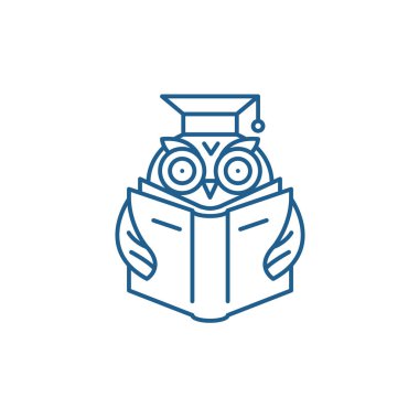 Satırı simgesi kavramı okuma gelişmiş. Okuma düz vektör simgesi, işaret, anahat illüstrasyon gelişmiş.