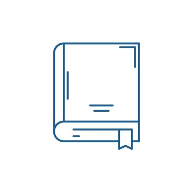 Arşiv satırı simgesi kavramı kitap. Arşiv kitap düz vektör simgesi, işaret, anahat illüstrasyon.