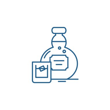 Alkol satırı simgesi kavramı. Alkol düz vektör simgesi, işaret, anahat illüstrasyon.