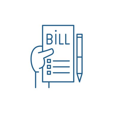 Ortalama onay satırı simgesi kavramı. Ortalama onay düz vektör simgesi, işaret, anahat illüstrasyon.