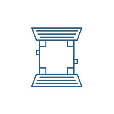 Beyzbol alan satır simgesi kavramı. Beyzbol alan düz vektör simgesi, işaret, anahat illüstrasyon.