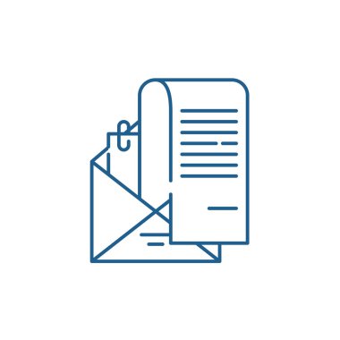 Banka hesap raporu satırı simgesi kavramı. Banka hesabı rapor düz vektör simgesi, işaret, anahat illüstrasyon.