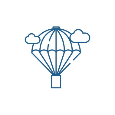 Balon çizgi simgesini kavramı. Balon düz vektör simgesi, işaret, anahat illüstrasyon.