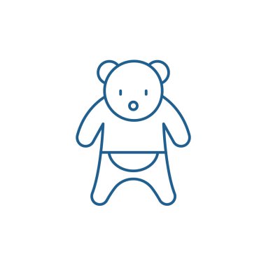 Satırı simgesi kavramı ayı. Ayı düz vektör simgesi, işaret, anahat illüstrasyon.