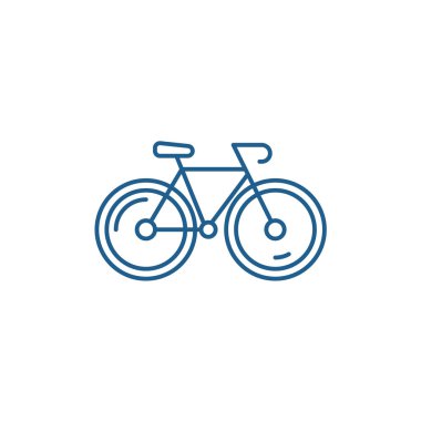 Bisiklet çizgi simgesini kavramı. Bisiklet düz vektör simgesi, işaret, anahat illüstrasyon.
