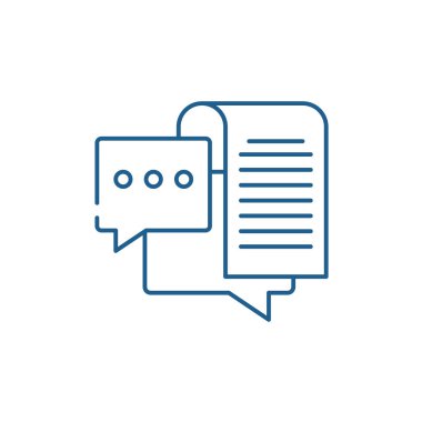 Blog satırı simgesi kavramı. Blog düz vektör simgesi, işaret, anahat illüstrasyon.
