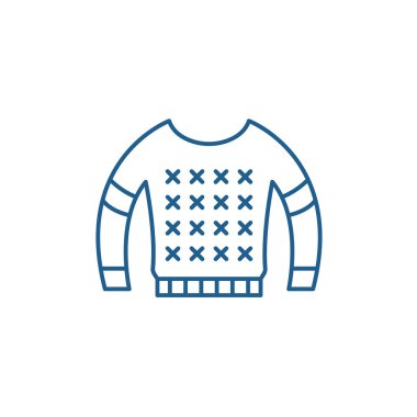 Bluz satırı simgesi kavramı. Bluz düz vektör simgesi, işaret, anahat illüstrasyon.