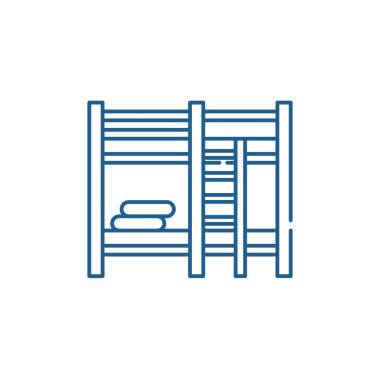 Ranza satırı simgesi kavramı. Ranza düz vektör simgesi, işaret, anahat illüstrasyon.