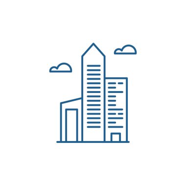 İş ofis hattı simgesi kavramı. İş office düz vektör simgesi, işareti, anahat illüstrasyon.