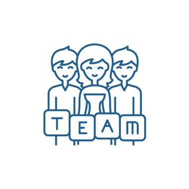 İş takım satırı simgesi kavramı. İş takım düz vektör simgesi, işareti, anahat illüstrasyon.