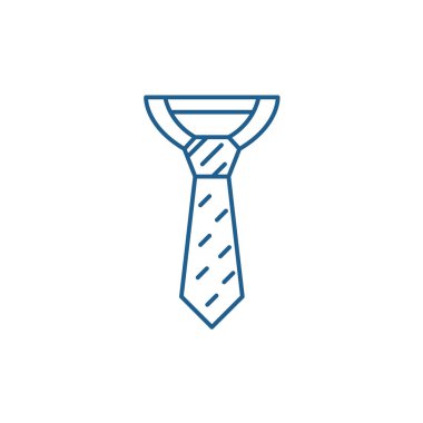 İş kravat satırı simgesi kavramı. İş kravat düz vektör simgesi, işareti, anahat illüstrasyon.