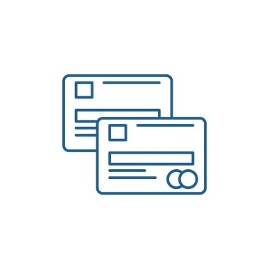 Nakit kart satırı simgesi kavramı. Nakit kart düz vektör simgesi, işaret, anahat illüstrasyon.