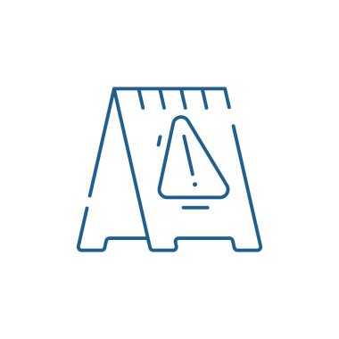 Dikkat tabelasını satırı simgesi kavramı. Dikkat tabelasını düz vektör simgesi, işaret, anahat illüstrasyon.