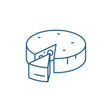 Peynir satırı simgesi kavramı. Peynir düz vektör simgesi, işaret, anahat illüstrasyon.