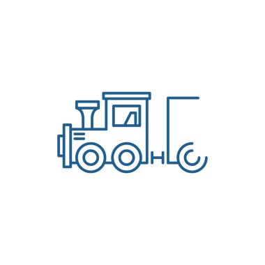 Çocuk lokomotif satırı simgesi kavramı. Çocuk lokomotif düz vektör simgesi, işaret, anahat illüstrasyon.