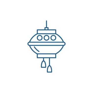 Çin lambalar satırı simgesi kavramı. Çin lambalar düz vektör simgesi, işaret, anahat illüstrasyon.