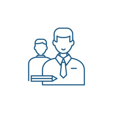 Sınıf çizgi simgesini kavramı. Sınıf düz vektör simgesi, işaret, anahat illüstrasyon.