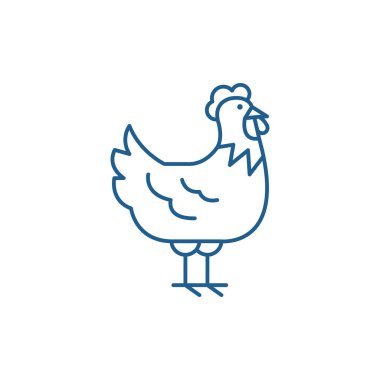 Horoz satırı simgesi kavramı. Horoz düz vektör simgesi, işaret, anahat illüstrasyon.