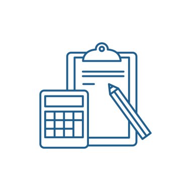 Satırı simgesi kavramı denetleme. Kontrol düz vektör simgesi, işaret, anahat illüstrasyon.