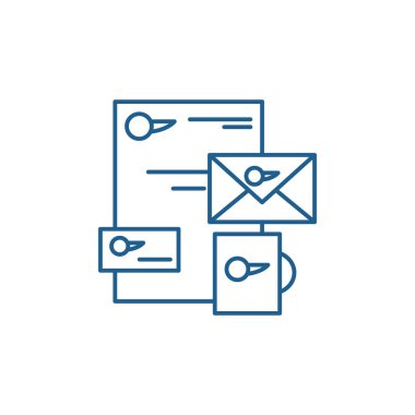 Kurumsal tarzı çizgi simgesini kavramı. Kurumsal tarzı düz vektör simgesi, işaret, anahat illüstrasyon.