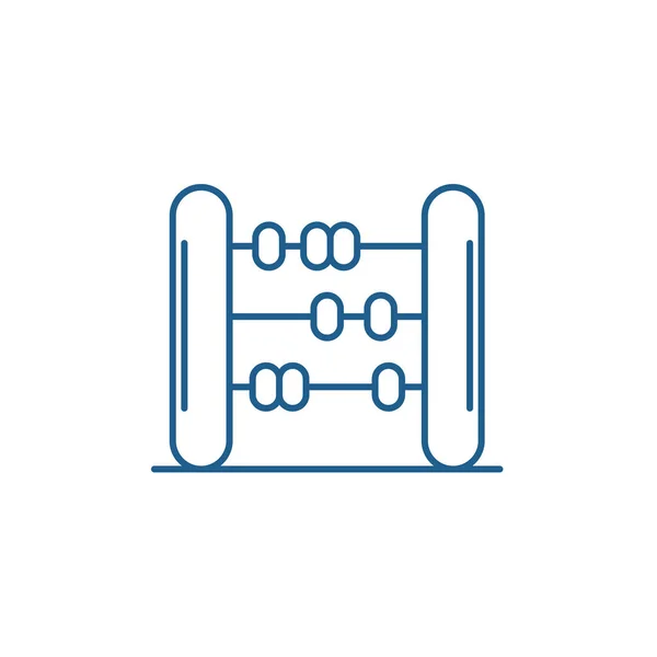 Abacus lijn pictogram concept. Abacus platte vector symbool, teken, overzicht illustratie. — Stockvector
