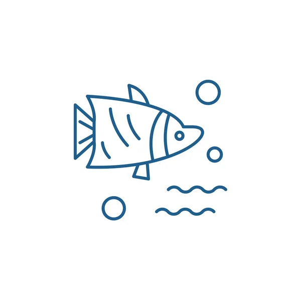 Aquarium Fisch Linie Symbol-Konzept. Aquarienfische flache Vektorsymbol, Zeichen, Umriss Illustration. — Stockvektor
