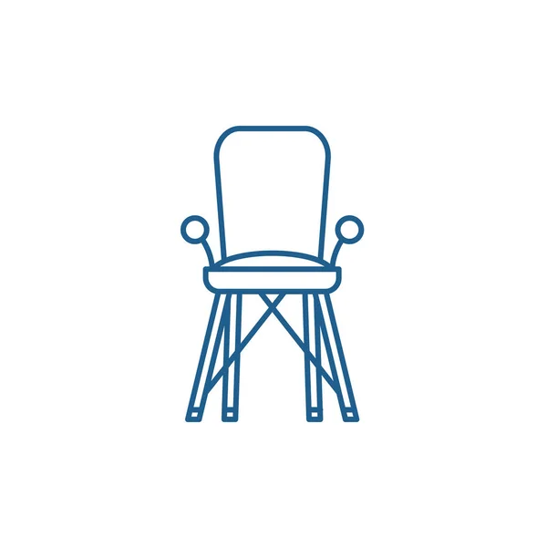 Cadeira de bebê no conceito de ícone de linha de quarto. Cadeira de bebê no quarto símbolo vetorial plana, sinal, ilustração esboço . — Vetor de Stock
