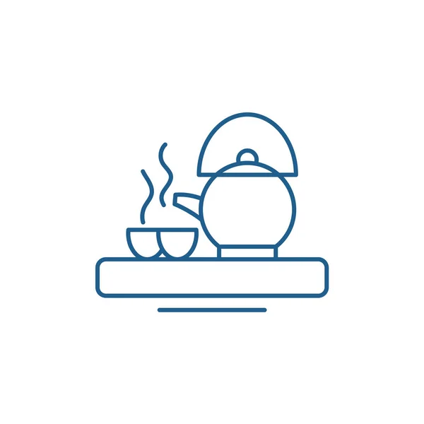 Conceito de ícone de linha de chá asiático. Símbolo de vetor plano de chá asiático, sinal, ilustração esboço . —  Vetores de Stock
