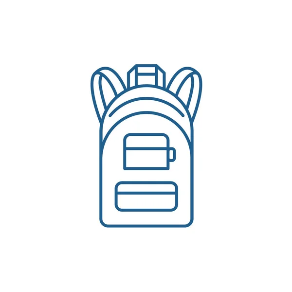 Das Konzept des Rucksacksymbols. Rucksack flache Vektor-Symbol, Zeichen, Umriss Illustration. — Stockvektor