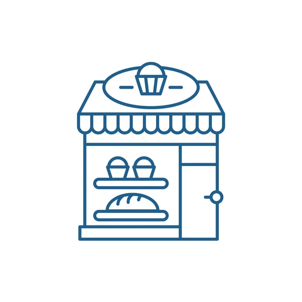 Concepto de icono de línea de panadería. Panadería vector plano símbolo, signo, esquema ilustración . — Vector de stock